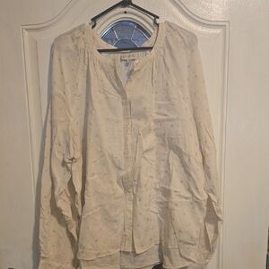 Wonderly Cream Blouse with Gold Accents